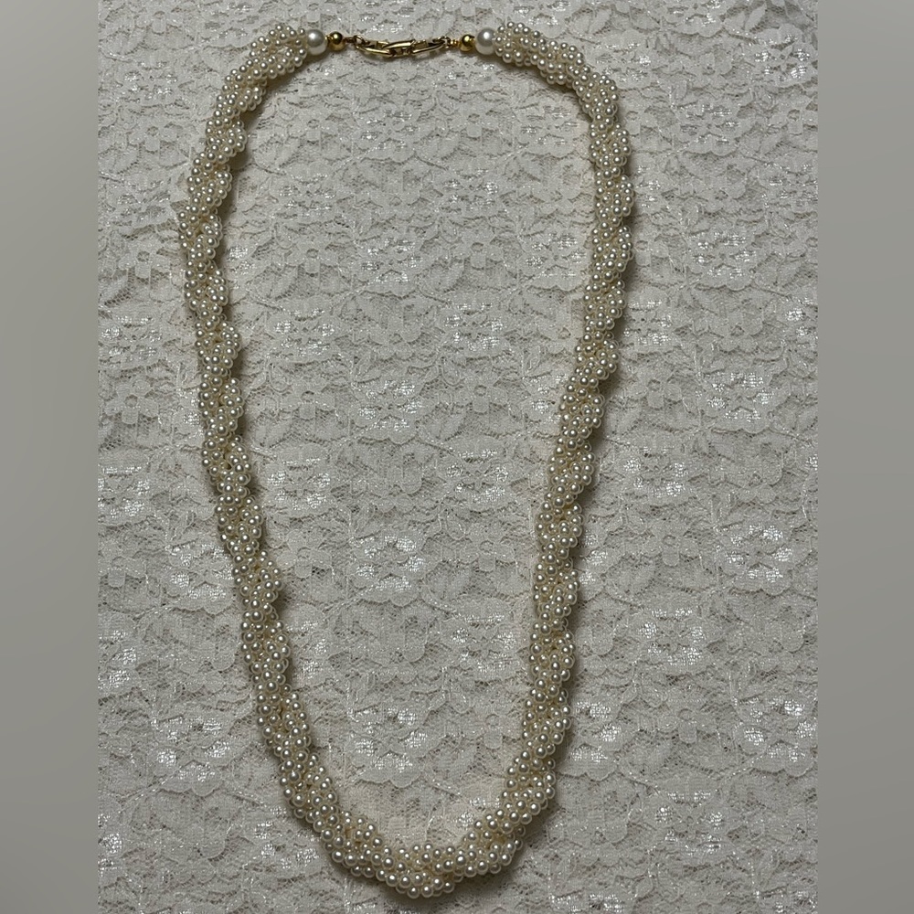 Napier/vintage, pearl 6-strand twisted necklace 24”